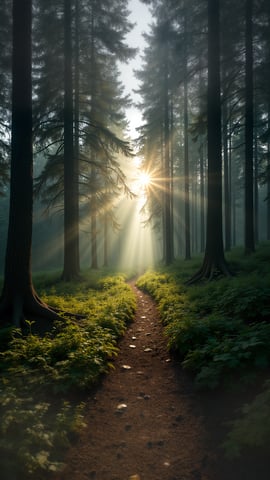 Giant Sequoia Trees with Sunlight Mobile Preview