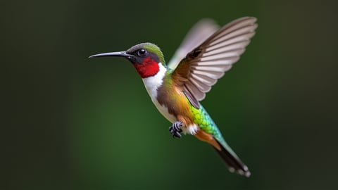 Iridescent Hummingbird Hovering Desktop Preview