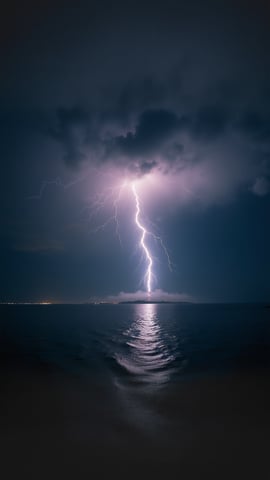 Lightning Storm Over the Ocean Mobile Preview