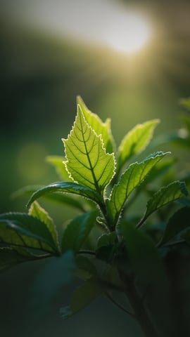 Lush Green Mossy Stone in a Sunlit Forest Mobile Preview