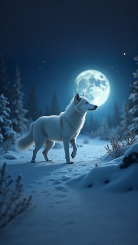Majestic Arctic Wolf Under the Aurora Borealis Mobile Preview