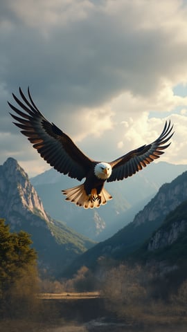Majestic Eagle Soaring Through the Mountains Mobile Preview