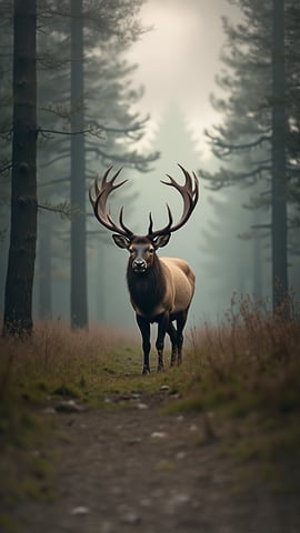 Majestic Moose in a Misty Forest Mobile Preview
