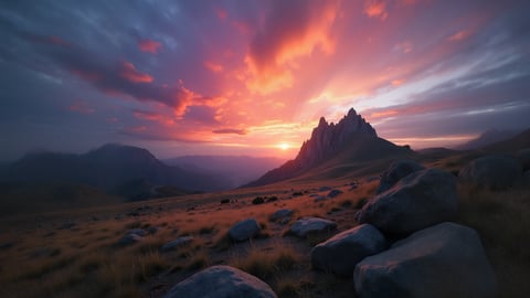 Majestic Mountain Range at Sunrise Desktop Preview