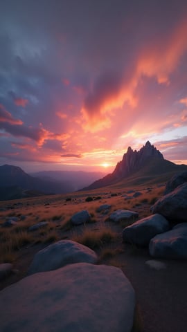 Majestic Mountain Range at Sunrise Mobile Preview
