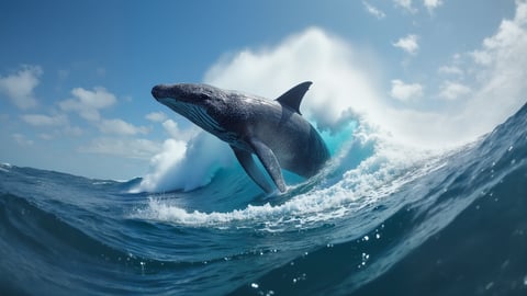 Majestic Whale Breaching the Water Desktop Preview