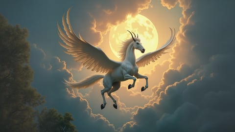 Majestic White Pegasus with Golden Wings Mobile Preview