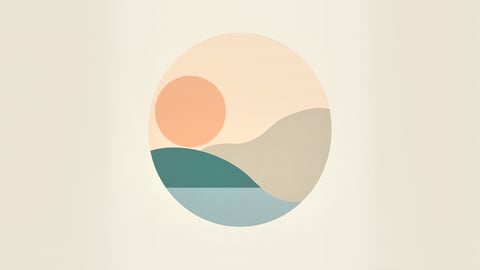 Minimalist Abstract: Circle and Line in Pastel Mobile Preview