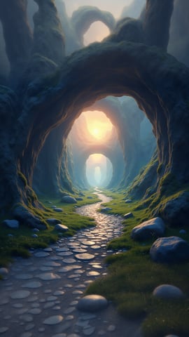 Rainbow Stone Pathway to a Magical Portal Mobile Preview