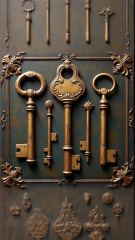 Antique Keys and Locks Pattern Mobile Preview