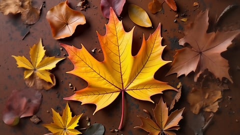 Colorful Autumn Leaves on Frosty Ground Desktop Preview