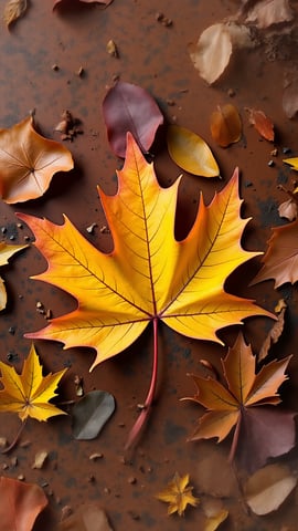 Colorful Autumn Leaves on Frosty Ground Mobile Preview