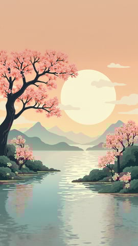 Delicate White Cherry Blossoms on Sky Blue Mobile Preview