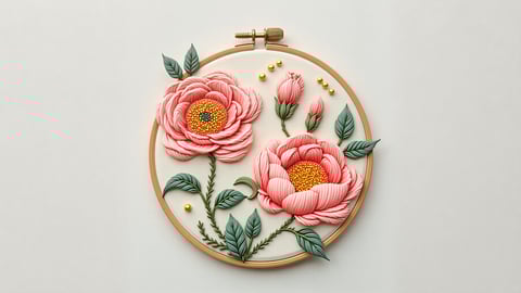 Pattern of Tiny Colorful Hand-Painted Flowers Desktop Preview