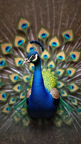 Peacock Displaying Its Feathers Mobile Preview
