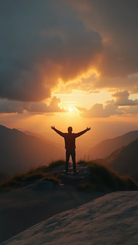 Sunrise Serenity: Cliffside Contemplation Mobile Preview