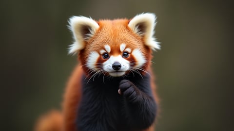 Playful Red Panda on a Tree Branch Desktop Preview