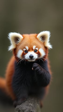 Playful Red Panda on a Tree Branch Mobile Preview