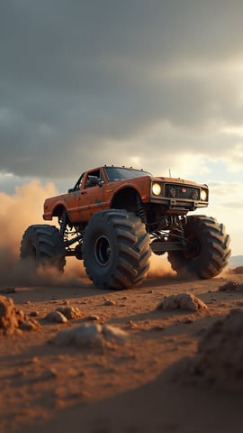 Powerful and Dramatic Monster Truck Wallpaper Mobile Preview