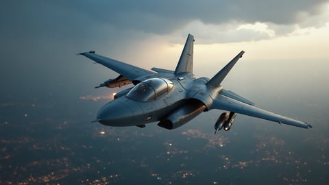 Powerful Futuristic Fighter Jet Desktop Preview