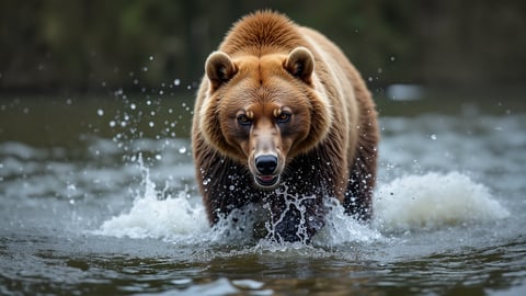 Grizzly Bear Swiping Salmon Desktop Preview