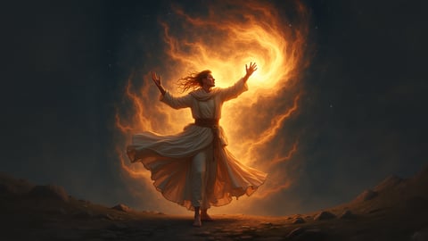 Wizard Casting a Spell of Light Desktop Preview