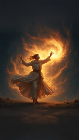 Wizard Casting a Spell of Light Mobile Preview