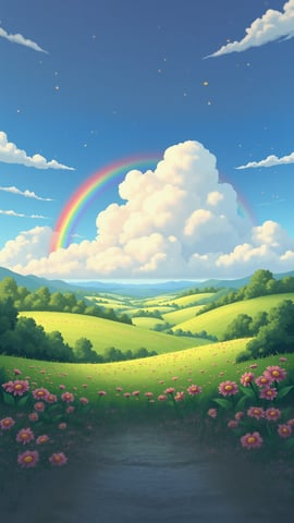 Rainbow Over Green Valley After Spring Shower Mobile Preview