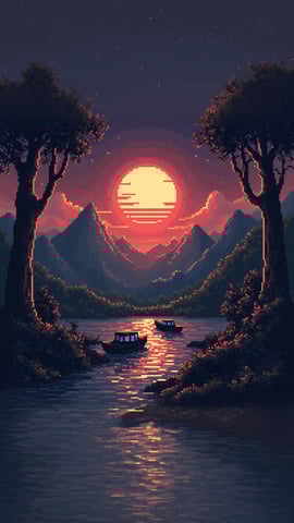 Retro 8-Bit Classic Movie Scene Wallpaper Mobile Preview