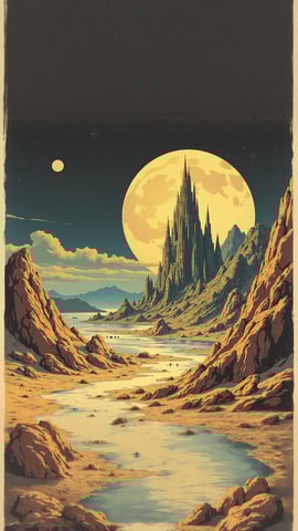 Retro-Futuristic Cityscape in Chrome and Pastel Mobile Preview