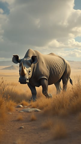Rhinoceros in the African Savanna Mobile Preview