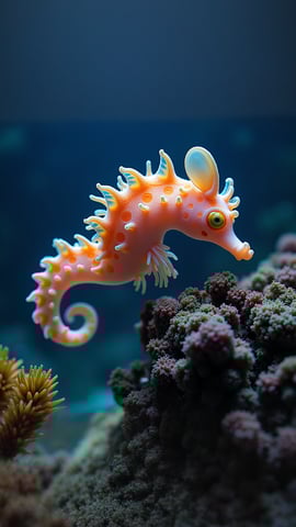 Seahorse in a Vibrant Coral Reef Mobile Preview