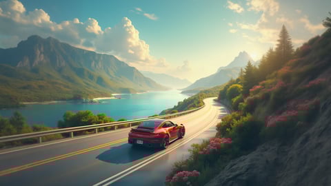 Porsche 911 Coastal Highway Serenity Desktop Preview