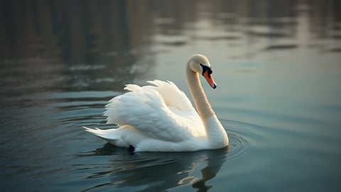 A Serene Swan on a Calm Lake Mobile Preview
