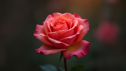 A Single Red Rose with Dewdrops Desktop Preview