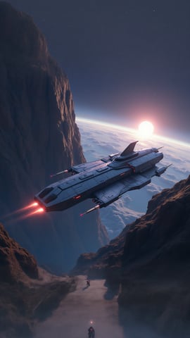 A Space Elevator Connecting Earth to a Glowing Orbital Station Mobile Preview