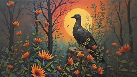 A Thought-Provoking Surreal Pigeon Desktop Preview