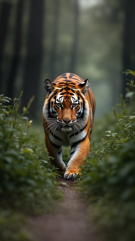 Tiger Stalking Through the Jungle Mobile Preview