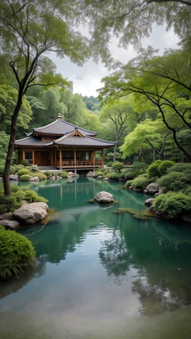 A Tranquil Japanese Garden with a Koi Pond Mobile Preview