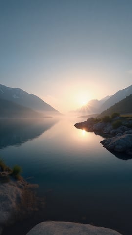 Tranquil Sunrise Beach Scene Mobile Preview