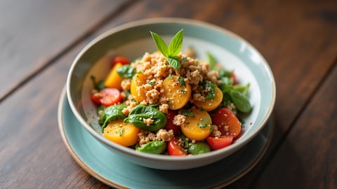 A Vibrant and Colorful Bowl of Fresh Salad Desktop Preview