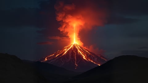 Volcanic Eruption at Night Mobile Preview