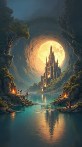 A Whimsical Floating City Inspired by Art Nouveau Architecture Mobile Preview