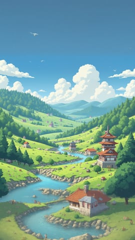 Whimsical Pastel Cityscape with Floating Islands Mobile Preview