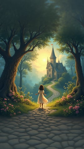 A Whimsical Alice in Wonderland Wallpaper Mobile Preview