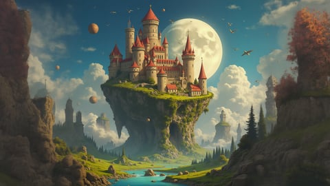 Whimsical Castle on Gentle Giant Turtle Desktop Preview