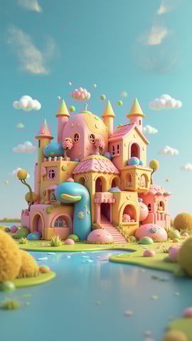 A Whimsical World of Giant Colorful Building Blocks Mobile Preview