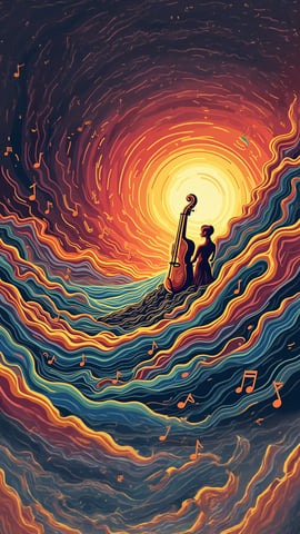 Abstract Colorful Overlapping Soundwaves Pattern Mobile Preview