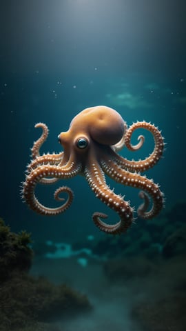 An Octopus Moving Along the Ocean Floor Mobile Preview