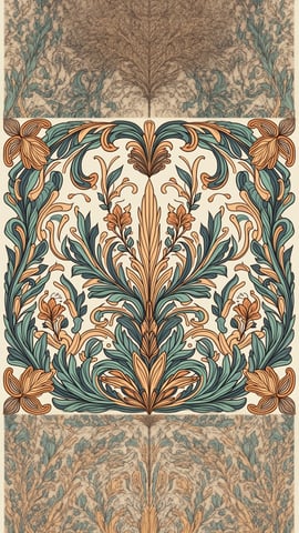Art Nouveau Inspired Floral Patterns Mobile Preview